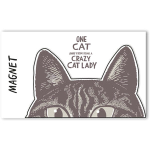 Magnet - One Cat Away From Crazy Cat Lady