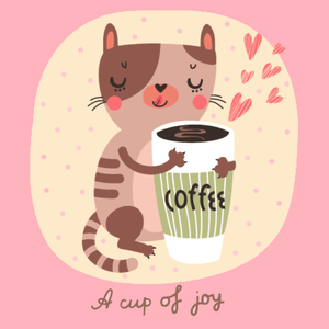 A Cup of Joy Cat and Coffee Women’s Premium T-Shirt