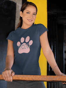 Meow Cat Pawprint Women’s Premium T-Shirt