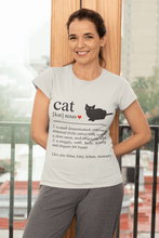 Load image into Gallery viewer, Cat Definition Black Text Women’s Premium T-Shirt
