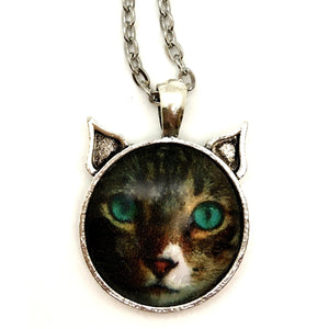 Jade - Feline Faces Cat Photo Pendant with Ears