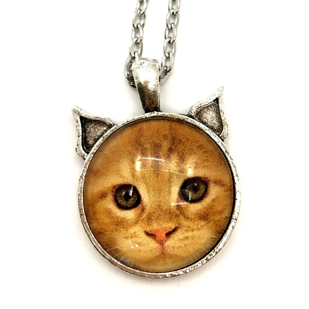 Butterscotch - Feline Faces Cat Photo Pendant with Ears