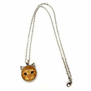 Butterscotch - Feline Faces Cat Photo Pendant with Ears