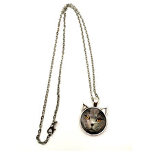 Load image into Gallery viewer, Cinder - Feline Faces Cat Photo Pendant with Ears
