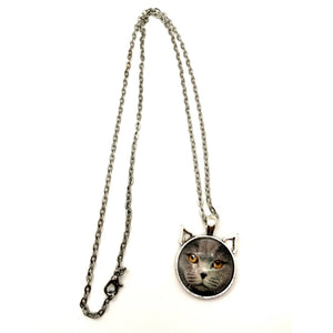 Cinder - Feline Faces Cat Photo Pendant with Ears