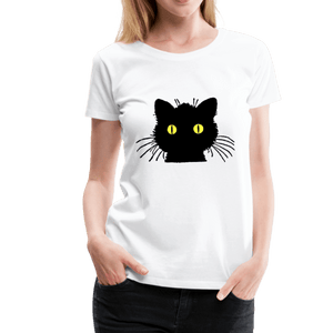 Black Cat Women’s Premium T-Shirt - white