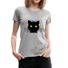 Load image into Gallery viewer, Black Cat Women’s Premium T-Shirt - heather gray
