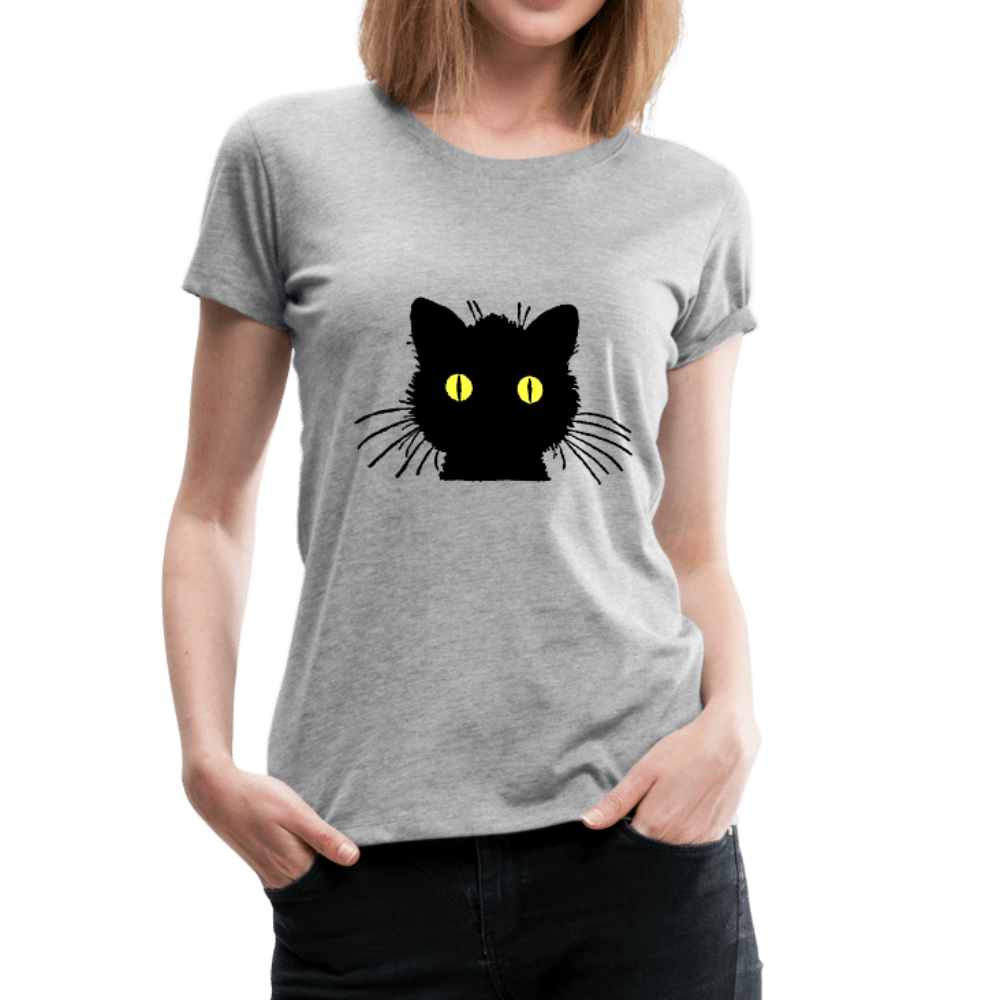 Black Cat Women’s Premium T-Shirt - heather gray