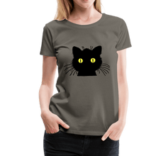 Load image into Gallery viewer, Black Cat Women’s Premium T-Shirt - asphalt gray
