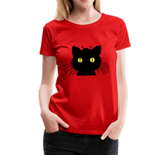 Load image into Gallery viewer, Black Cat Women’s Premium T-Shirt - red
