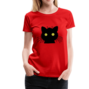 Black Cat Women’s Premium T-Shirt - red