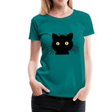 Load image into Gallery viewer, Black Cat Women’s Premium T-Shirt - teal
