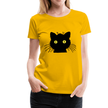 Load image into Gallery viewer, Black Cat Women’s Premium T-Shirt - sun yellow
