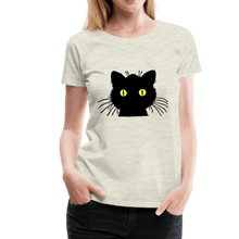 Load image into Gallery viewer, Black Cat Women’s Premium T-Shirt - heather oatmeal
