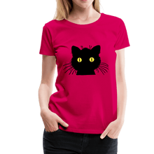 Load image into Gallery viewer, Black Cat Women’s Premium T-Shirt - dark pink
