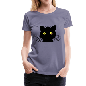 Black Cat Women’s Premium T-Shirt - washed violet