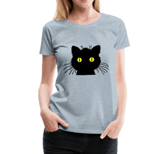 Load image into Gallery viewer, Black Cat Women’s Premium T-Shirt - heather ice blue
