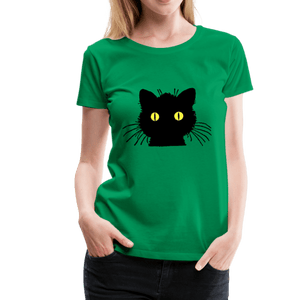 Black Cat Women’s Premium T-Shirt - kelly green