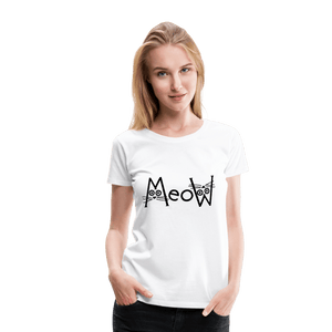 MeoW Women’s Premium Cat T-Shirt - white