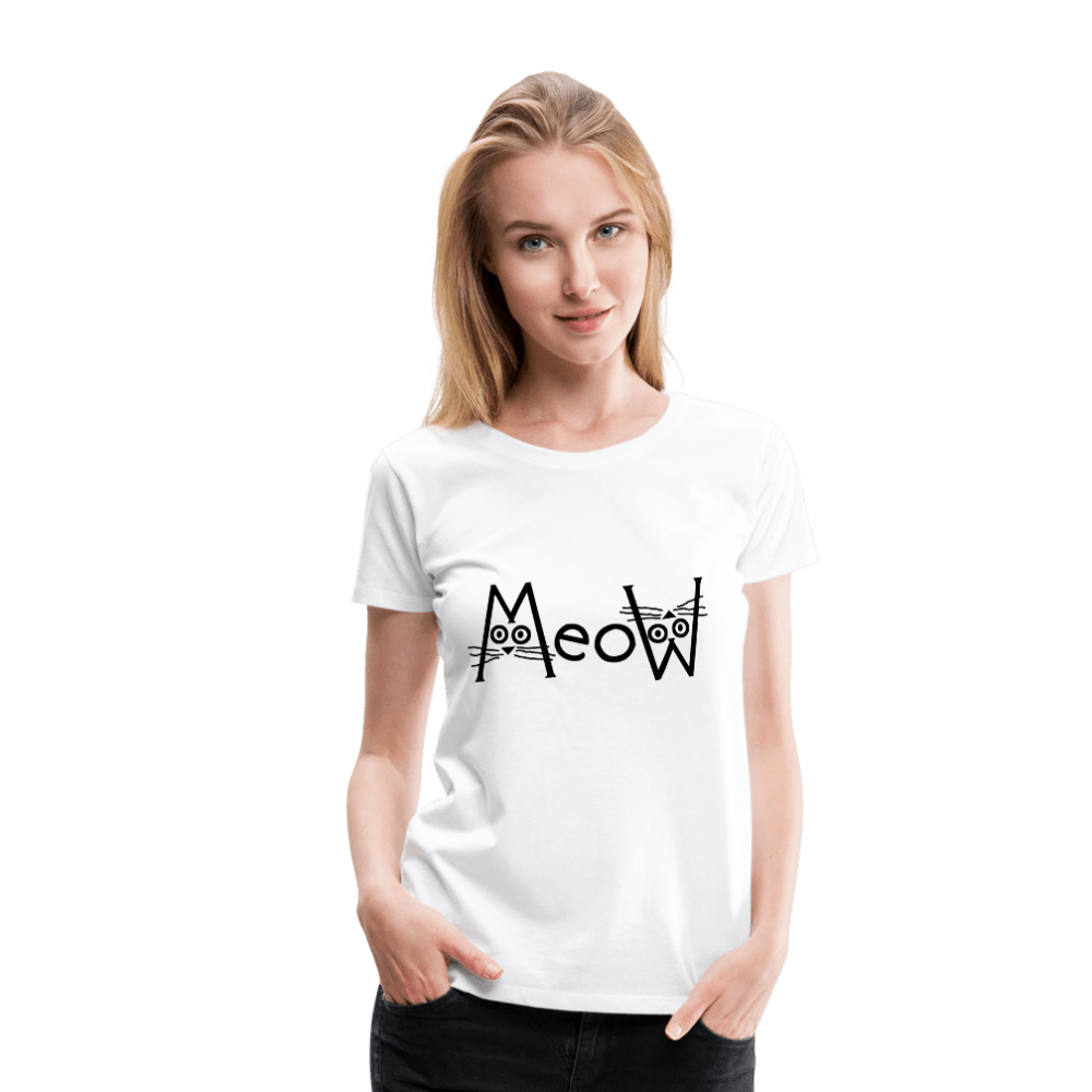 MeoW Women’s Premium Cat T-Shirt - white