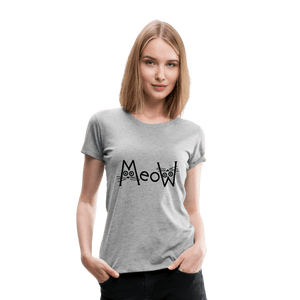 MeoW Women’s Premium Cat T-Shirt - heather gray