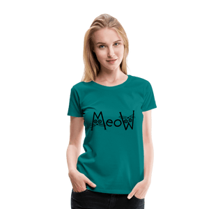 MeoW Women’s Premium Cat T-Shirt - teal