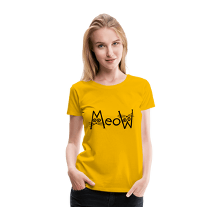 MeoW Women’s Premium Cat T-Shirt - sun yellow