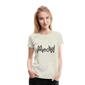 MeoW Women’s Premium Cat T-Shirt - heather oatmeal