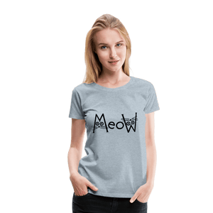 MeoW Women’s Premium Cat T-Shirt - heather ice blue