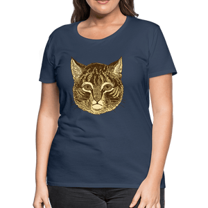 Tabby Cat Women’s Premium T-Shirt - navy