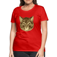 Load image into Gallery viewer, Tabby Cat Women’s Premium T-Shirt - red
