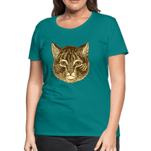 Load image into Gallery viewer, Tabby Cat Women’s Premium T-Shirt - teal
