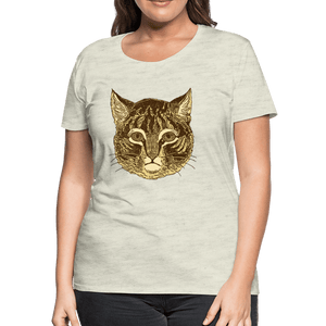 Tabby Cat Women’s Premium T-Shirt - heather oatmeal