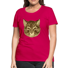 Load image into Gallery viewer, Tabby Cat Women’s Premium T-Shirt - dark pink
