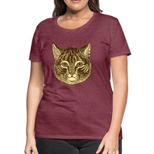 Load image into Gallery viewer, Tabby Cat Women’s Premium T-Shirt - heather burgundy
