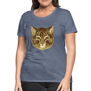 Tabby Cat Women’s Premium T-Shirt - heather blue