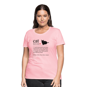 Cat Definition Black Text Women’s Premium T-Shirt - pink