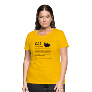 Cat Definition Black Text Women’s Premium T-Shirt - sun yellow