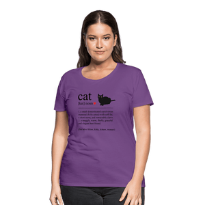 Cat Definition Black Text Women’s Premium T-Shirt - purple