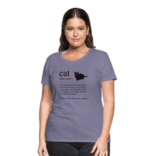 Load image into Gallery viewer, Cat Definition Black Text Women’s Premium T-Shirt - washed violet
