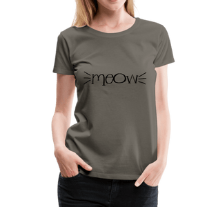 Meow Cat Whiskers Women’s Premium T-Shirt - asphalt gray