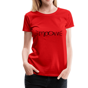 Meow Cat Whiskers Women’s Premium T-Shirt - red