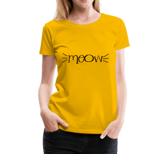 Meow Cat Whiskers Women’s Premium T-Shirt - sun yellow