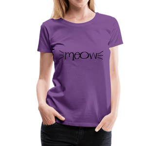 Meow Cat Whiskers Women’s Premium T-Shirt - purple