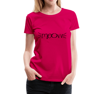 Meow Cat Whiskers Women’s Premium T-Shirt - dark pink