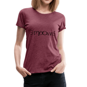 Meow Cat Whiskers Women’s Premium T-Shirt - heather burgundy