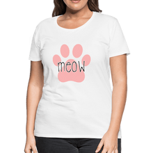 Load image into Gallery viewer, Meow Cat Pawprint Women’s Premium T-Shirt - white
