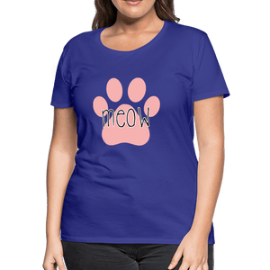 Meow Cat Pawprint Women’s Premium T-Shirt - royal blue