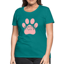 Load image into Gallery viewer, Meow Cat Pawprint Women’s Premium T-Shirt - teal
