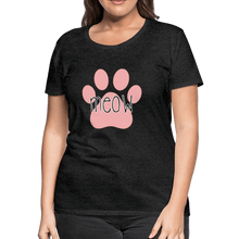 Load image into Gallery viewer, Meow Cat Pawprint Women’s Premium T-Shirt - charcoal gray
